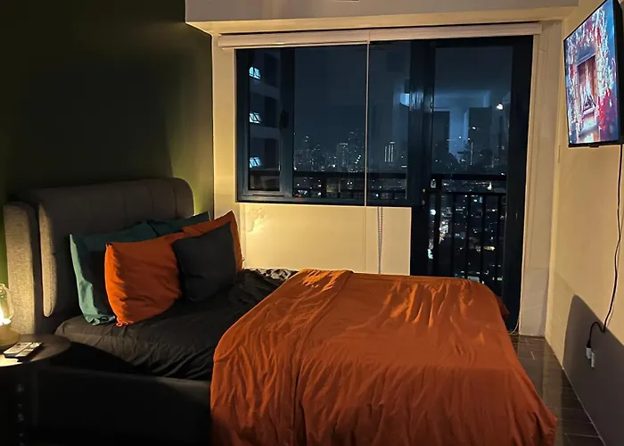 Air Residences Minimal Style Unit W Balcony - Near Trident Tower And Salcedo アパート マニラ市